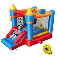 KINTNESS Bounce House for Kids Inflatable Bouncer with Slide Plus Heavy Duty Air Blower Jump Castle for Kids Toddlers Ages 3-10 Years