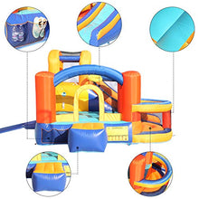 Load image into Gallery viewer, Inflatable Water Slide Pool Bounce House,Bounce House Inflatable Jumping Castle Kids Splash Pool Water Slide Jumper Castle for Summer Party (Orange&amp;Blue)
