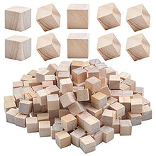Load image into Gallery viewer, MNTT Natural Solid Cube for Math Puzzles Making Alphabet Blocks Unfinished Photo Hardwood Blocks Wooden Square Cubes Wood Blocks(1x1x1cm)
