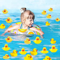 LACACA 20/50pcs Yellow Rubber Ducks for Baby Bath Toy Shower, Floating Bath Rubber Duckies for Birthday Party Favors Gift (20pc, Yellow)