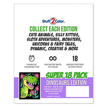 Load image into Gallery viewer, Super Pack of 18 Fuzzy Velvet Coloring Posters (Dinosaurs Edition) - Arts &amp; Crafts for Boys and Girls - Great for After School, Travel, Quiet Time, Group Activities, and Coloring with Friends
