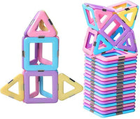 DEJUN Magnetic Building Blocks, Magnet Tiles Educational Toys for Boys Girls, Building Tiles and Magnetic Blocks Stem Toys for Kids Toddler Classroom (40 PCS)