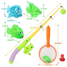 Load image into Gallery viewer, Liberty Imports Magnetic Light Up Fishing Bath Toy Set for Kids - Rod and Reel with Sea Turtle and 5 Unique Fish - Ideal for Kids Age 3, 4, 5, 6 Year Old Boys, Girls
