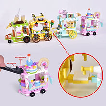 Load image into Gallery viewer, FUN LITTLE TOYS 4 Boxes Food Cart Building Block Toy Street View Building Bricks Set Include Ice Cream Cart BBQ Station Thrifty Thirst and Sushi Stop,Building Block Sets,
