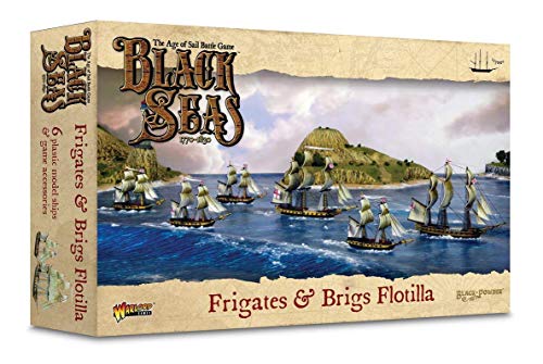 WarLord Black Seas The Age of Sail Frigates & Brigs Flotilla for Black Seas Table Top Ship Combat Battle War Game 792010001