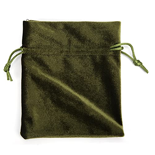 Haowecib Tarot Card Bag, 5.3 X 4.7In Reusable Soft Velvet Jewelry Bags Comfortable Touch Feelings Lightweight Velvet Drawstring Pouch for Tarot Cards Fixed Cards Jewelry Game Parts Accessory(Green)