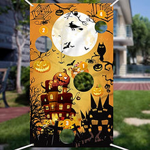 Load image into Gallery viewer, AuLinx Halloween Themed Toss Game Banner Zombie Ghost/Dark Ghost with 6 Bean Bags,for Kids Party Halloween Decorations Indoor Outdoor Throwing Game (Pumpkin Witch)
