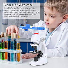 Load image into Gallery viewer, Ruining Monocular Microscope, Lightweight Educational Microscope Set, Kids Science Accessory, 1200X Microscope, Professional Portable for Students Kids Age 5-8
