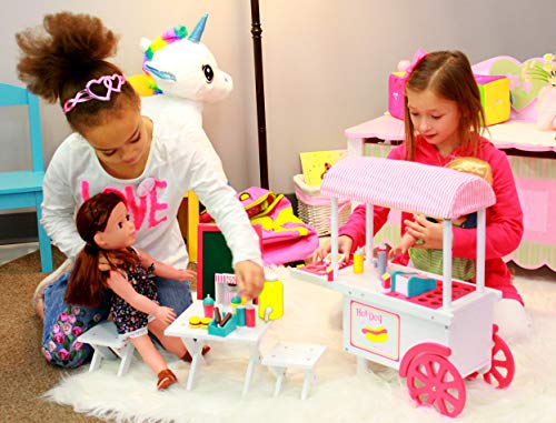 Playtime by Eimmie Furniture Cafe Cart with Accessories-18 inch Doll