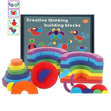 Load image into Gallery viewer, TOYANDONA Wooden Rainbow Stacker Puzzle Blocks Shape Building Toys Jigsaw Toys Gift 30pcs
