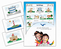Yo-Yee Flash Cards - Buildings and Places Picture Cards - English Vocabulary Picture Cards for Toddlers, Kids, Children and Adults - Including Teaching Activities and Game Ideas