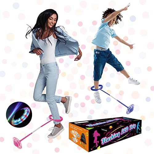Todos Aman Rocket Flashing LED Ankle Skip Ball 1 or 2 PK Fun Family Jumping Exercise Fitness Coordination Balance Extra Energy Burning Great Cool Toy Gift for Ages 5 6 7 8 9 10+ Kids & Adults