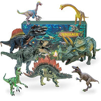 Myouth Dinosaur Figures Toy with info Card 8 Pack Realistic Jurassic Dino Set 5.1
