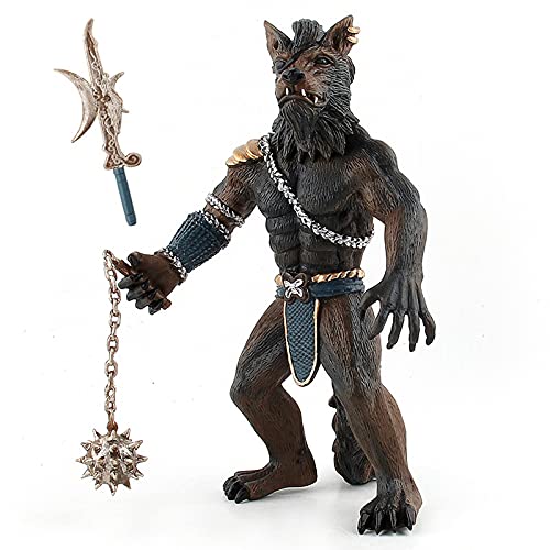 Werewolf Soldier Statue Figure with 2 Weapons, Fantacy Model Toy - 19.5 Centimeters/7.7 Inches