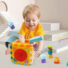 Load image into Gallery viewer, WISHTIME Baby Activity Cube, Baby Stack Toys with Shape Color, Musical Toys Interactive Educational Activity with Drum, Gift Toys for Infants Toddlers Kids Boys Girls
