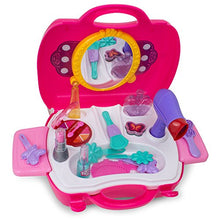 Load image into Gallery viewer, KIDSTHRILL Little Girls Make Up Case and Cosmetic Set - Pretend Play Kids Beauty Salon
