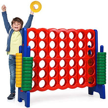 Load image into Gallery viewer, Costzon Giant 4-in-A-Row, Jumbo 4-to-Score Giant Games for Kids &amp; Adults, Indoor Outdoor Party Family Connect Plastic Game, 4 Feet Wide by 3.5 Feet Tall w/42 Jumbo Rings &amp; Quick-Release Slider (Blue)
