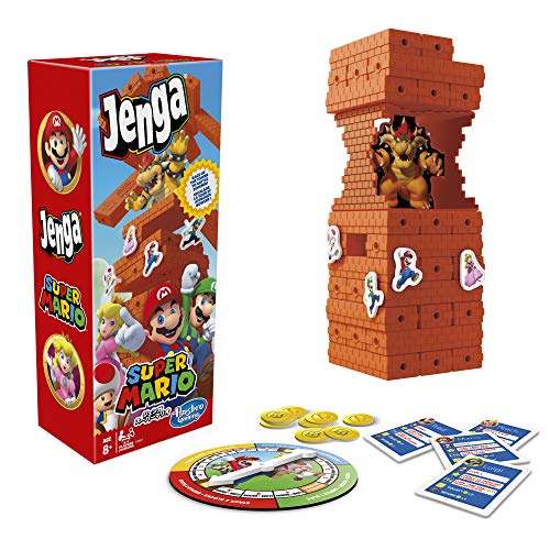 Jenga: Super Mario Edition Game, Block Stacking Tower Game for Super Mario Fans, Ages 8 and Up (Amazon Exclusive)