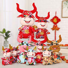 Load image into Gallery viewer, Uziqueif Cow Stuffed Animals - Chinese New Year 2021 Stuffed Ox Cattle Plush Toy New Year Zodiac Animal Mascot Stuffed Doll Gift Decorations,Cow e,13cm
