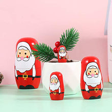 Load image into Gallery viewer, NUOBESTY Wooden Russian Nesting Dolls Santa Claus Matryoshka Dolls Set Stacking Doll Ornament for Home Festival Christmas Decorations
