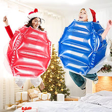 Load image into Gallery viewer, Bumper Balls for Kids Adult Set of 2, Inflatable Human Hamster Ball 25Inch, Body Inflatable Bubble Bounce Ball Sumo Bumper Bopper Toys for Outdoor Team Gaming Play (Red &amp; Blue) (25in)
