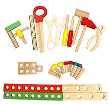 Load image into Gallery viewer, Lewo Wooden Tool Toys Pretend Play Toolbox Accessories Set Educational Construction Toys for Kids
