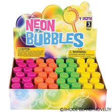 Load image into Gallery viewer, Rhode Island Novelty 1.75 Inch Neon Bubble Bottles, Pack Of 48
