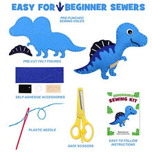 Load image into Gallery viewer, CiyvoLyeen Dinosaur Sewing Craft Kit DIY Kids Craft and Sew Set for Girls and Boys Educational Beginners Sewing Stuffed Animal Felt Plush Ornaments Set of 14
