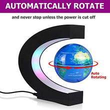 Load image into Gallery viewer, PURAIN 3 Magnetic Floating Globe 24-Hours Auto-Rotating C Shape Levitating Globe with LED Light World Map, Gift for Men Adult Kids Home Office Christmas
