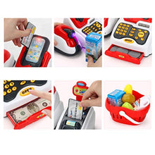 Load image into Gallery viewer, Pretend Play Smart Cash Register Toy, Kids Cashier with Checkout Scanner,Fruit Card Reader, Credit Card Machine, Play Money and Grocery Play Food Set, Educational Toys for Boys &amp; Girls Gifts Toddlers
