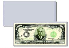 Load image into Gallery viewer, Eisenhower $10,000 Dollar Novelty Bill - 10 Count with Bonus Clear Protector &amp; Christopher Columbus Bill
