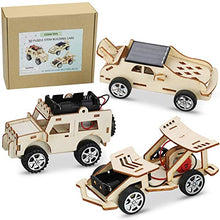 Load image into Gallery viewer, CYZAM DIY STEM Science Experiments Kits, 3D Puzzle Wooden Models Building Toys, DIY Solar Power Car STEM Projects for Kids Boys Girls Age 8-16 (3 Sets)
