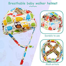 Load image into Gallery viewer, 2 Pieces Baby Infant Toddler Helmet for Crawling Walking with 2 Pairs Knee Pads Socks No Bump Baby Toddler Safety Helmet Head Protector for Baby Walking Crawling Running (Owl Style)
