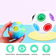 Load image into Gallery viewer, elecnewell Rainbow Puzzle Ball Cube Magic Rainbow Ball Puzzle Bundle Stress Ball Brain Teasers Games Toys for Kids 2 Pack
