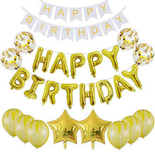 Load image into Gallery viewer, Happy Birthday Banner Balloon, Letters Foil Balloons Birthday Party Decoration, Latex Premium Balloon Set Kid Birthday Supplies,Yellow
