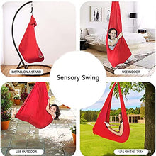 Load image into Gallery viewer, XMSM Indoor Therapy Swing Chair for Kids and Teens, Cuddle Hammock Adjustable Aerial Yoga, Durable Calming Chair Autistic Children (Color : Red, Size : 150x280cm/59x110in)
