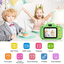 Load image into Gallery viewer, VATENIC Kids Toys Camera Best Birthday Gift for 3-12 Years Old Boys Girls 2 Inch 1080P FHD Digital Video Camera for Toddler 3 4 5 6 7 8 9 Year Old Girls with 32 GB (Green)
