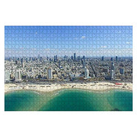 Wooden Puzzle 1000 Pieces tel Aviv Skyline Aerial Photo Skylines and Pictures Jigsaw Puzzles for Children or Adults Educational Toys Decompression Game