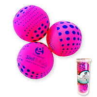 60mm 3in1 Multi-Function Balls - Washable Juggling Ball for Beginners Set of 3 | Water Floating Balls Skimming On Water - Pool Ball & Beach Toys | Soft Bouncy Grip Training Ball Kit (Pink Dot)