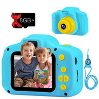 PROGRACE Kids Camera for Boy Toys - 2 Inch IPS Children Cameras for Kids 1080P Video Camcorder Toddler Camera Birthday Gifts for Age 3 4 5 6 7 8 9 Year Old Girls Boys Toys with SD Card-Blue