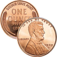 1 oz .999 Pure Copper Round/Challenge Coin (Lincoln Bust Cent)