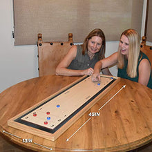 Load image into Gallery viewer, GoSports Shuffleboard and Curling 2 in 1 Table Top Board Game with 8 Rollers - Great for Family Fun (SHFL-01)
