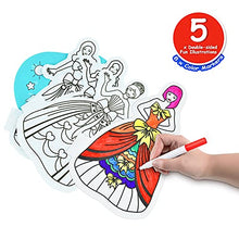 Load image into Gallery viewer, LIKEE 5Pcs Double-Sided Coloring Balloons with 8Pcs Markers, 3 Dimension Drawing Kits DIY Craft Preschool Art Toys Painting Book Gift for Kids Toddlers Boy Girl 3+ yrs (Princess)
