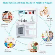 Load image into Gallery viewer, HONEY JOY Kids Kitchen Playset, Toddlers Wooden Play Kitchen w/Sink, Stove &amp; Oven, Cookware Utensils, Large Storage Cupboard &amp; Shelf, Pretend Play Toy Kitchen Set for Boys Age 3+, Blue
