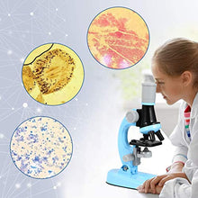 Load image into Gallery viewer, Biological Microscope Blue Microscope for Students Kids Magnification Biological Educational Microscope Children Science Teaching Toy Accessories Microscope Accessories
