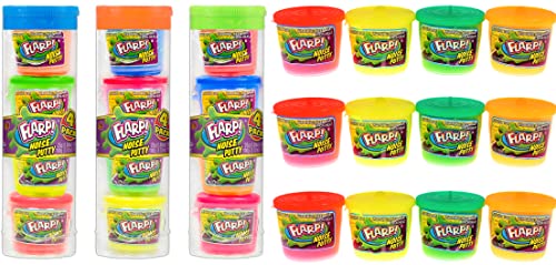 JA-RU Mini Flarp Noise Putty Fidget Toy (3 Tubes with 12 Mini Flarps) 4 Mini Putty per Pack. Stress Relief Toy for Boys & Girls, Party Favor Stocking Stuffer Noise Slime. Plus Bouncy Ball 336-3p