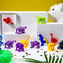 Load image into Gallery viewer, 24 Pieces Silicone Suction Toys Building Blocks Suction Toy Bath Suction Toys Animal Shape Sucker Toys with Storage Bag for Stress Release Interactive Game
