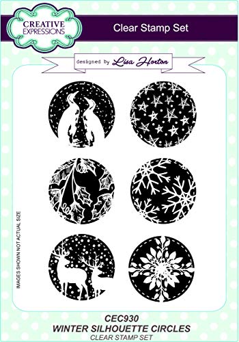 Creative Expressions Lisa Horton - Winter Silhouette Circles Clear Stamp Set, A5, Transparent