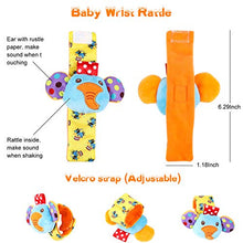 Load image into Gallery viewer, Tinabless Baby Wrist Rattle Foot Finder Socks Set for Christmas Stocking Stuffers, X-mas Gifts for Kids, Cute Animal Soft Baby Socks Toys Set 4 pcs
