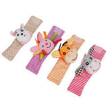 Load image into Gallery viewer, Wrist Rattles, Baby Socks Toys Wrist Rattle Foot Finder Cartoon Animal Pattern Stuffed Toy Baby Shower for Newborn Baby(011 013)
